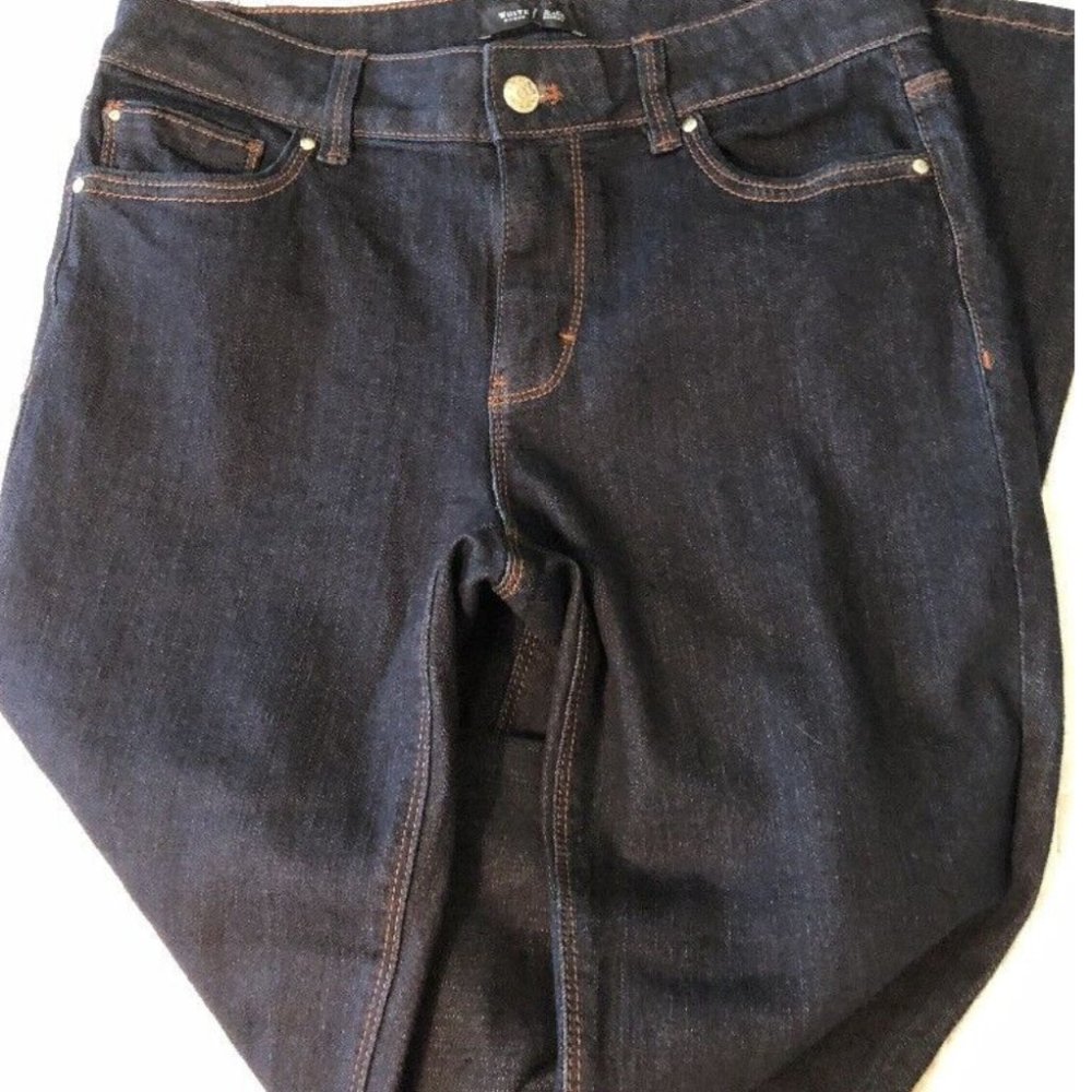 white house black market Skinny Flare 4R 33” Inseam Dark Denim Jeans WHBM